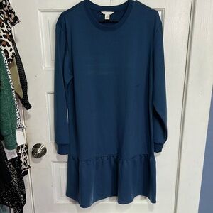 CASLON Blue Long Sleeve Dress